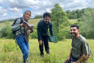 Trainees conduction a wildflower survey at Hutchinson's Bank