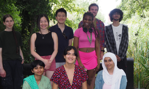 Young people in group at Camley Street Natural Park 