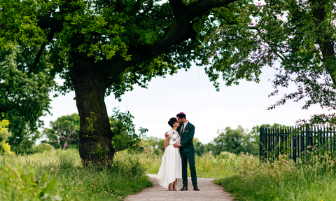 A couple getting married at Woodberry Wetlands