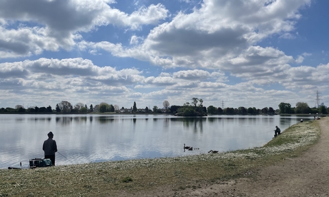 Anglers at Walthamstow Wetlands