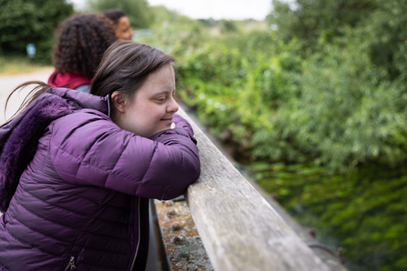 People looking over the bridge at Walthamstow Wetlands