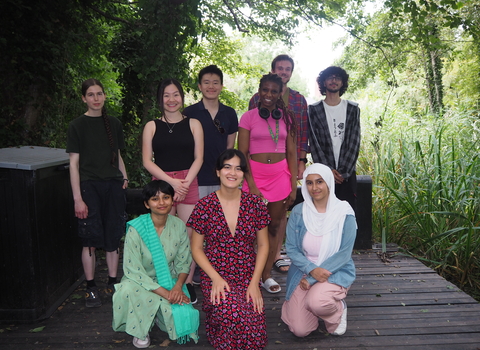 9 of our youth board members together at Camley Street Natural Park.